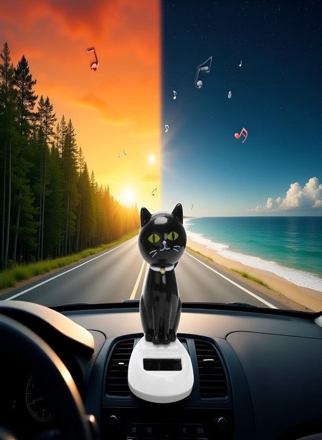 Tustao Solar Cat Dancing Cat Figure Car Ornament,Dancing Ornaments Solar Powered Car Dashboard Interior Decoration Desktop Decor Gift Window Party Car Desk Home - Image 3